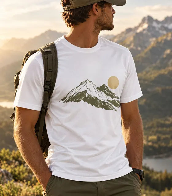 Exemple de création : T-shirt blanc avec un cerf illustré (visuel d’illustration)