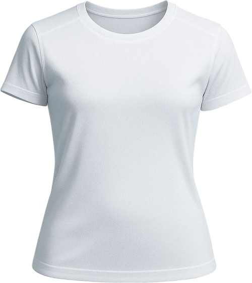 T-shirt blanc coupe femme, vue de face