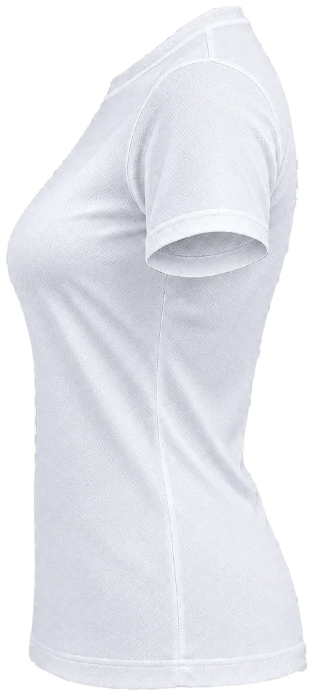 T-shirt blanc coupe femme, manche droite